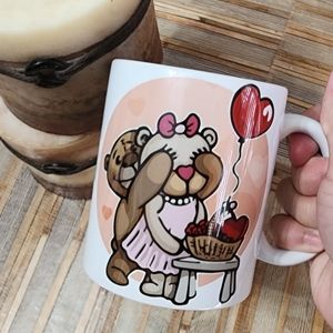 I LOVE YOU Mug With A Couple Bear, Free Gift Box, 11oz